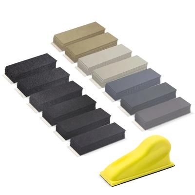 Ensemble de blocs de ponçage haute densité 131 pièces avec feuilles abrasives durables pour projets de bricolage et usage professionnel