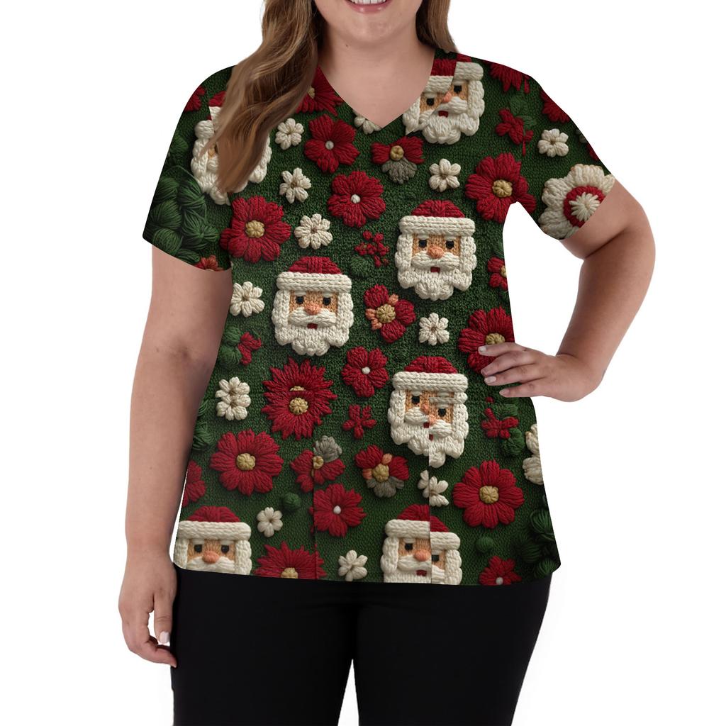 Mote V-hals Kortermet Jumpsuit for kvinner med Lommer Trykte Topper Klær