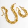 Exaggerated Thick Cross Chains Choker Necklace and Bracelet for Women Trendy Chunky Chians Hand/Neck Accessories Fashion Jewelry