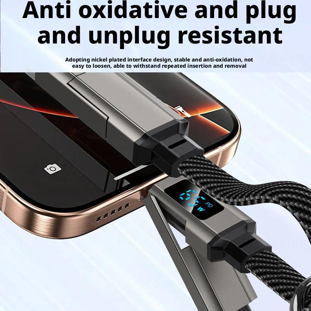 4-in-1 Lanyard Digital Display Fast Charging Data Cable Equipped With TYPE-C Two To Two Mobile Phone 65W+27W Fast Charging