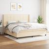 3131462 vidaXL Divan Bed with Mattress Cream 200x200 Cm Fabric