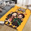 Demon Slayer Kawaii Chibi Square Area Rug, Non-Slip Floor Mat for Home Decor, Perfect Gift for Fans