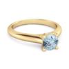 Blue Topaz Round Solitaire Ring -925 Sterling Silver Gold Vermeil