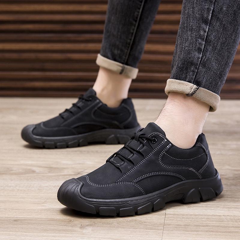 Men's Breathable Hiking & Running Shoes, Trendy Lace-Up Design, Soft, Wear-Resistant Soles