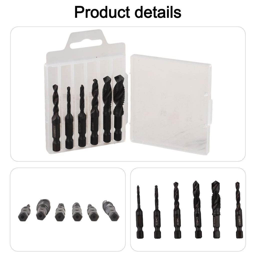 6-Piece Set HSS Tapping Tool Metric Thread Tap Tap Set