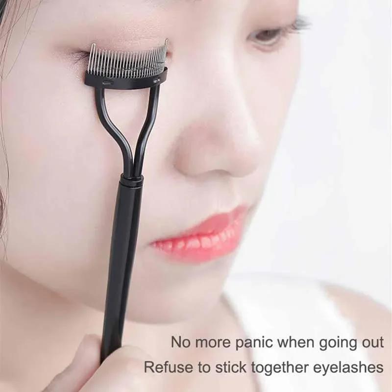 Black Eyelash Curler Comb Makeup Tool Applicator Eyelashes Brush Eyebrow Curler Eyelash Comb Curler for Beautiful Lashes
