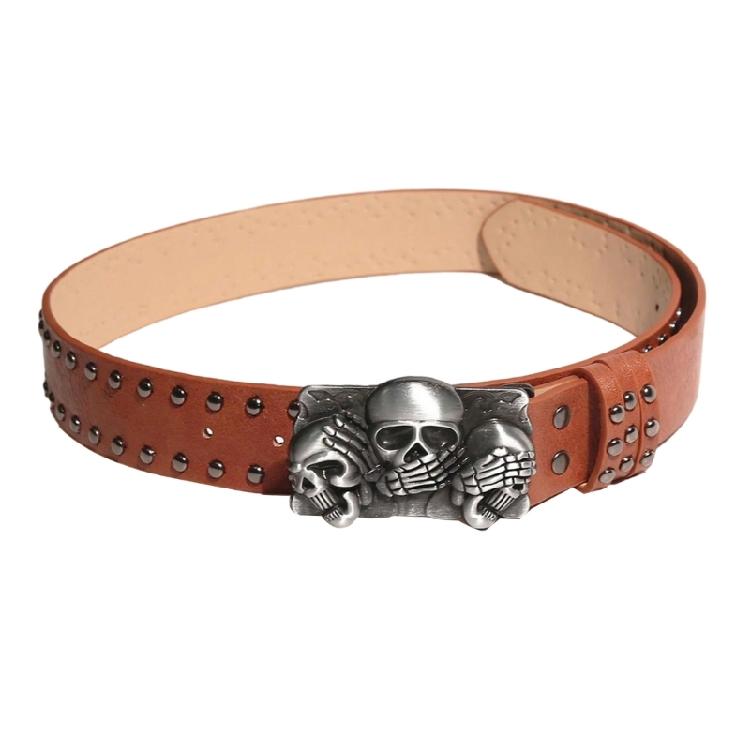 Skull Buckle Grunge Punk Waist Belt Modern Buckle for Jeans Dress Unsiex