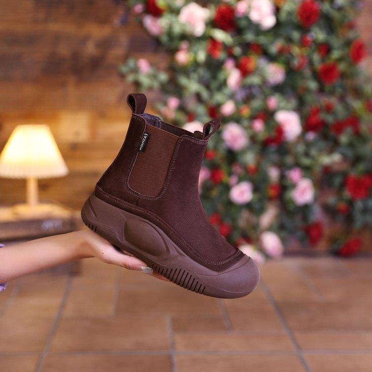 

Осень 2024 года, новые высокие женские туфли, популярные туфли на толстой подошве, модные туфли на мягкой подошве, универсальные, нескользящие, износостойкие, повседневные туфли для детей 40