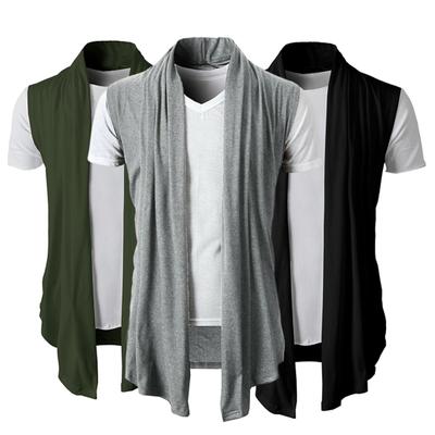 Frühling Herbst Strickjacke Jacke Einfarbig Unregelmäßiger Saum Drapierende Strickweste Streetwear