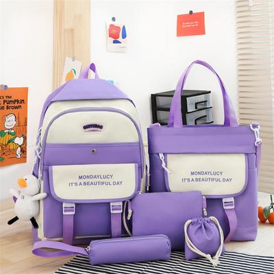 Fashion New Five-piece Schoolbag, Junior High School Student, Primary School Student Backpack, Campus Multi-purpose Backpack