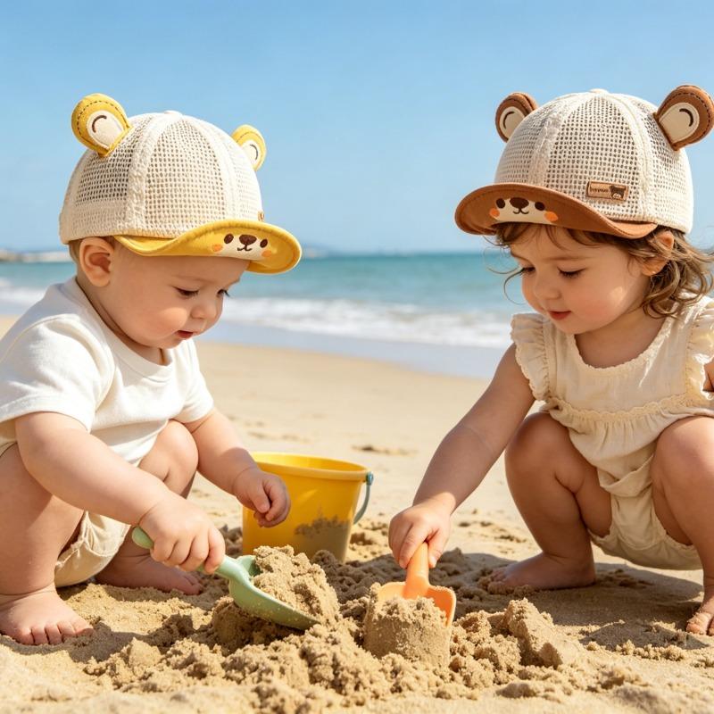 Baby Hat 46-48cm 6-24 Months Summer New Cartoon Soft Brim Cap Boys Cool Sun Hat Girls Breathable Baseball Cap Sun Protection