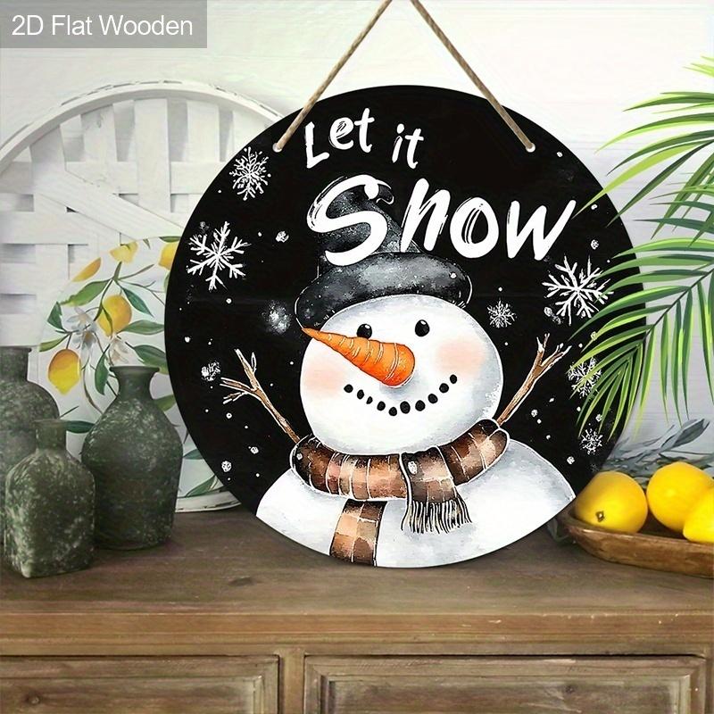 Christmas decoration sign,indoor hanging decorations,2D flat Wooden products with The pattern is a snowman ,Christmas gifts for friends and family