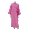 LYRIA Casual Loose Pink Cotton Dress Ladies Fashion Lapel Long Sleeve Ankle Length Dress Elegant Lace-Up Dresses For Women
