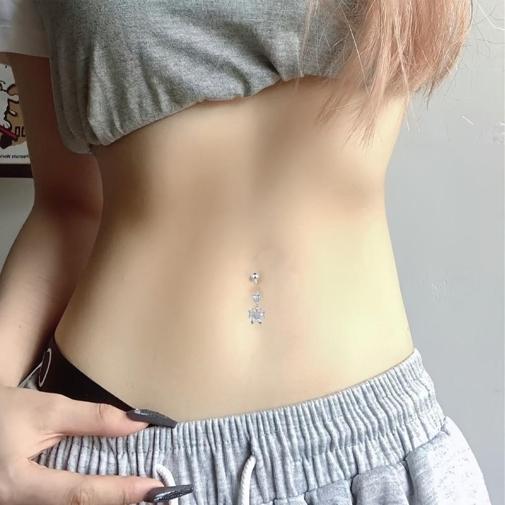 Zircon Navel Piercing Rings Delicate Belly Clicked Piercing Butterfly Belly Button Rings  Beach
