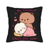 Bubu Dudu Couple Pandas Cartoon Pillow Case Custom Pillow Cover Retro Trendy Pillowcases For Living Room Sofa