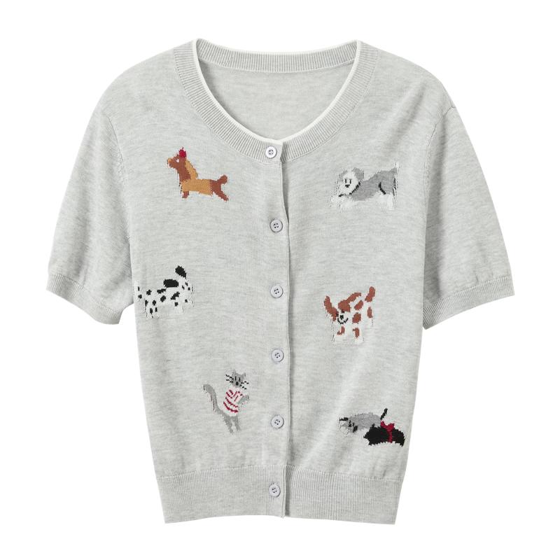 SanCai Women s Lyocell Pet Knit Short Sleeve Top XL