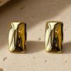 1 Pair Chunky Earrings for Women, Silver/Gold Statement Drop Stud Earrings, Geometric Square Jewelry Gift