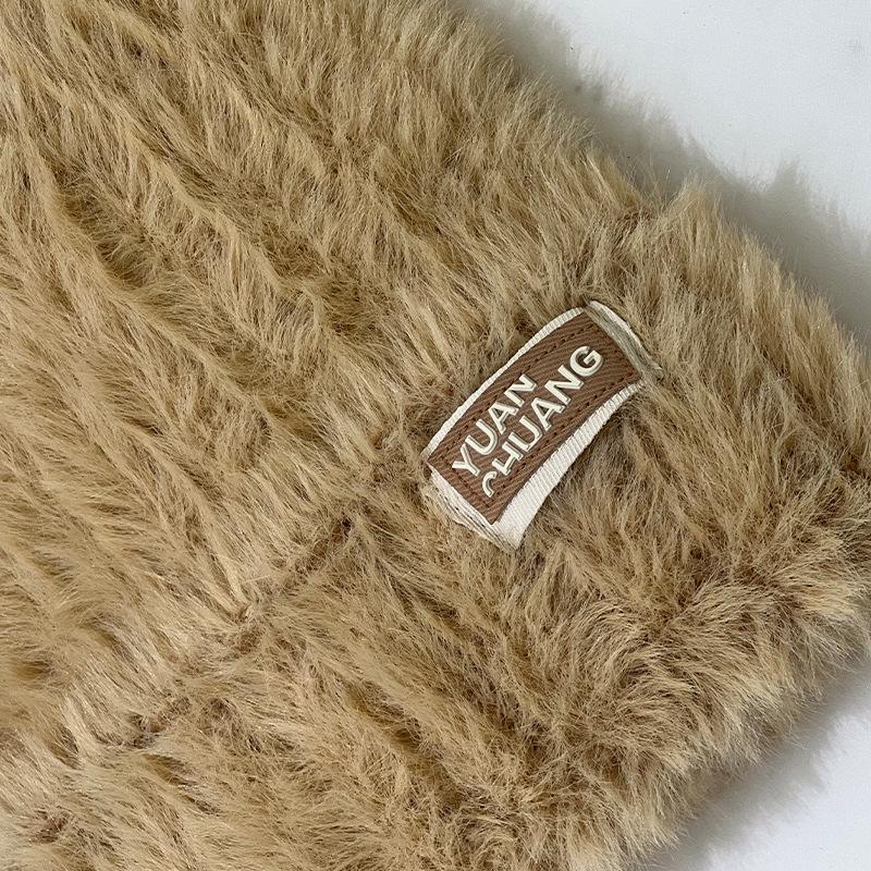 Korean New Autumn and Winter Hat for Women Solid Color Versatile Knitted Wool Hat for Winter Warmth and Cold Protection Fluffy Ear Protection Hat