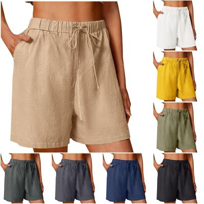 Naiste Stretch Twill lühikesed püksid Suvised venivad teksapüksid Vabaaja chino lühikesed püksid Kõrge vöökohaga denim lühikesed püksid Lahtised pluss suuruses lühikesed püksid