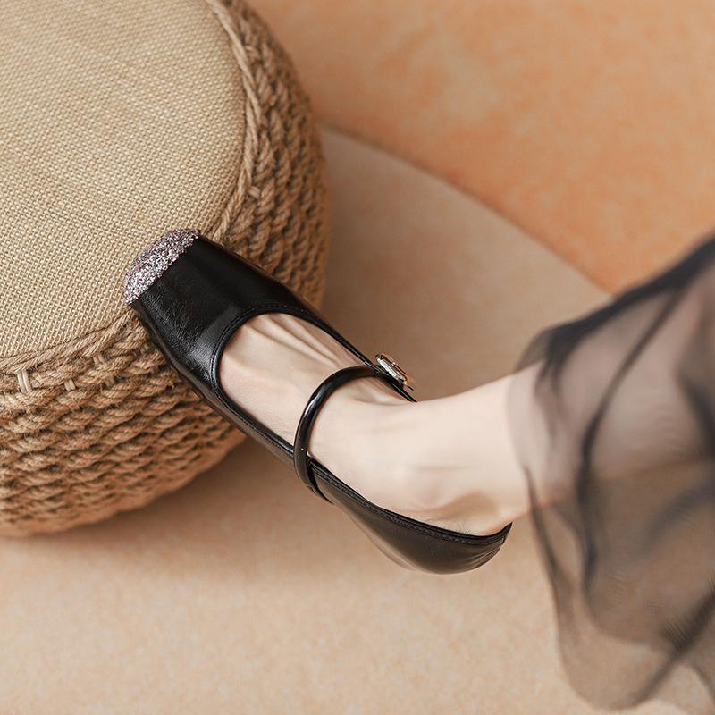 

Studiole round head silver inner height increase small single shoes light mouth Mary Jane shoes women s new models 34 чёрный