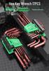 Old A 9-Piece Magnetic L-Shaped Hex Key Set with S2 Torx Inner Hex Screwdrivers