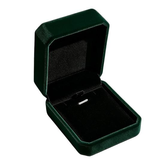 Velvet Jewelry Box, Dark Green Suede Flip Cover Hard Case, Scratch-Proof Shock-Proof Organizer, Jewelry Storage Box for Travel