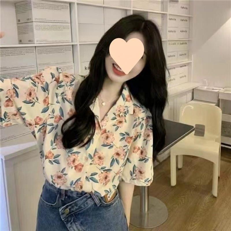 French Floral Shirt With Modale Fabric For Summer Casual Wear