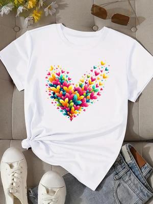 (Taille asiatique) T-shirt Imprimé Femme Femmes aiment style tendance mignon Vêtement T-shirt Mode Féminin Manches Courtes T-shirts Graphiques