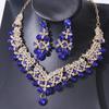 DIEZI Luxury Water Drop Crystal Necklace and Earrings Jewelry Sets For Women Accessories Wedding Party Gift Korean Big Jewelry