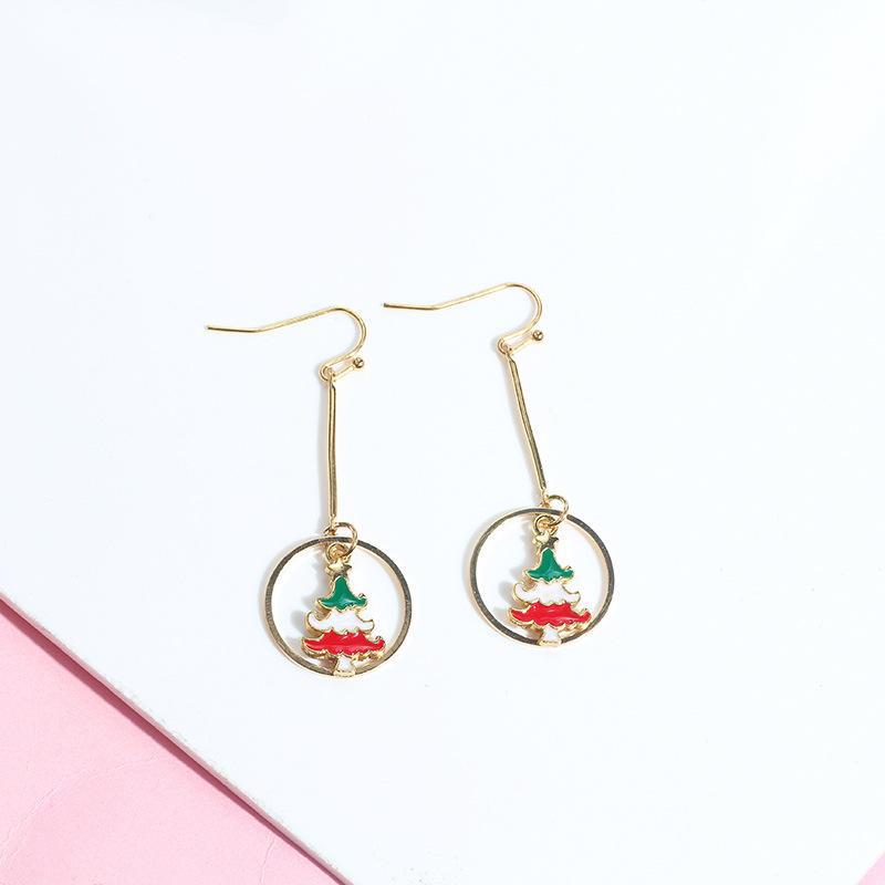 Reindeer Candy Cane Drip Oil Stud Earrings - Festive & Trendy Jewelry