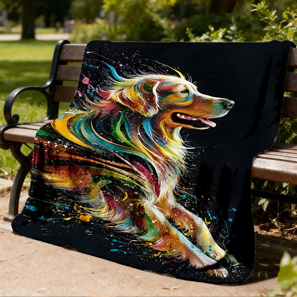 1pc Colorful DogOutdoor Blanket, Soft And Comfortable Blanket, Casual Warm Outdoor Blanket, Good Birthday Gift yy260328060
