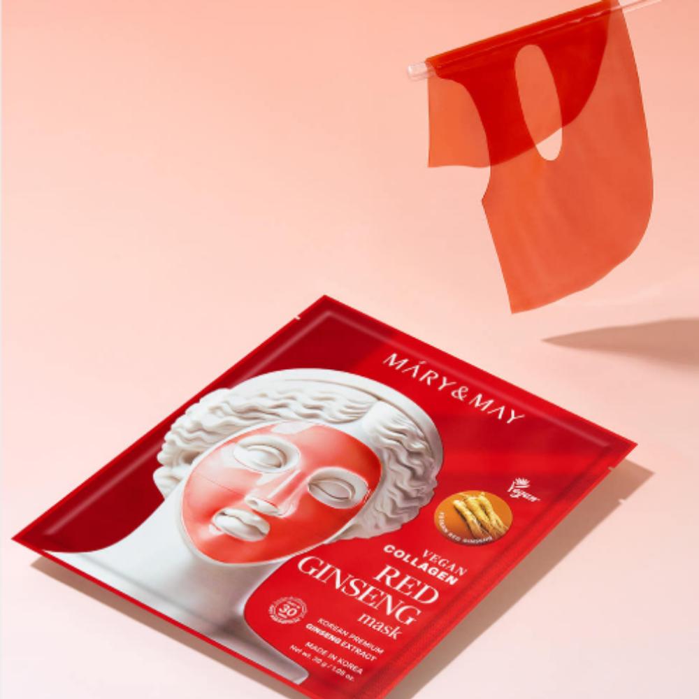 Mary&May Vegan Collagen Fresh Aloe Gel Mask 4pcs x 3-Set (12 Sheets) - Cooling & Firming Skincare Value Pack