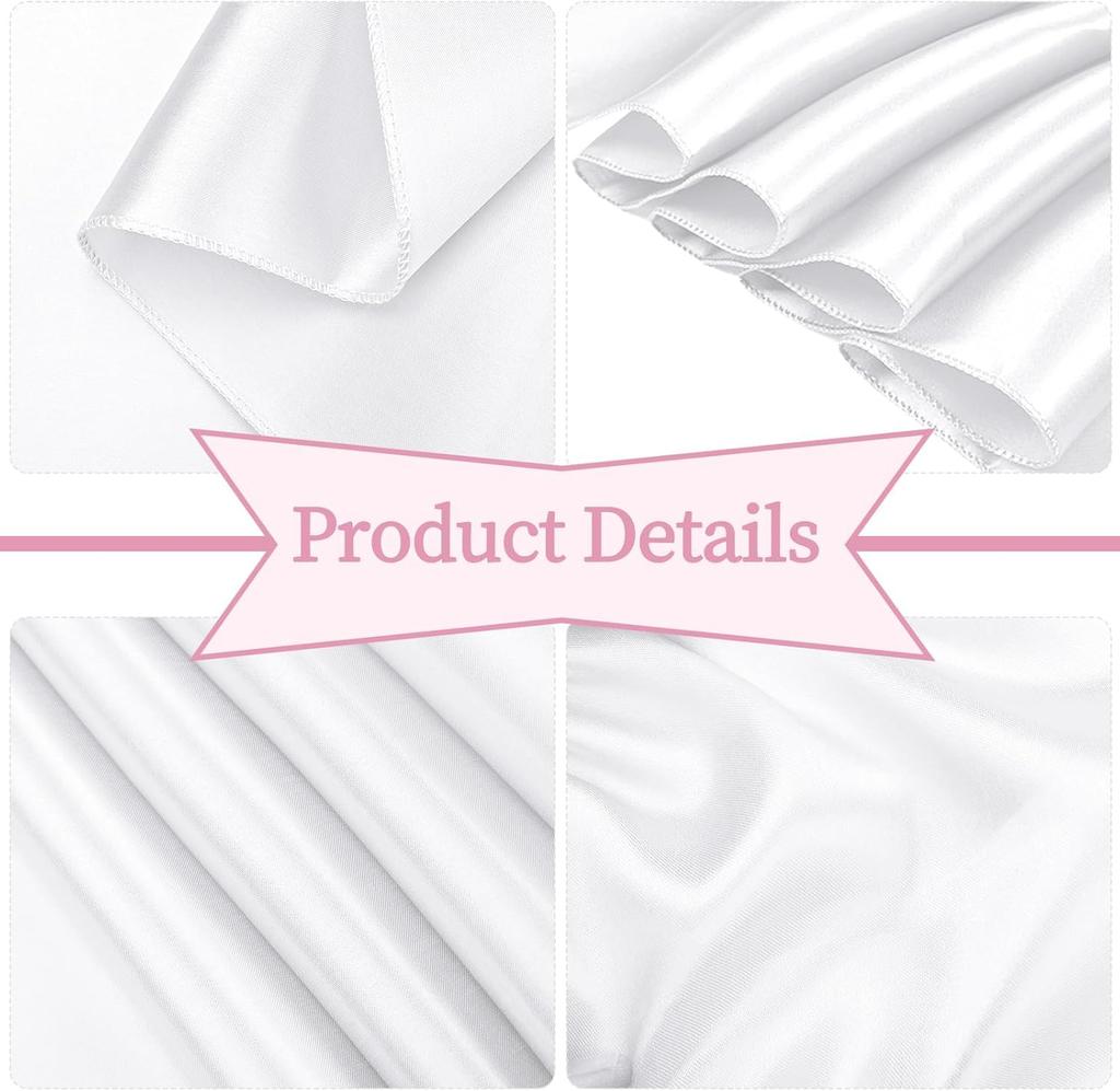 30 PCS 17x275cm White Luxury Satin Chair Sashes Bows Universal Chair Cover for Wedding Reception Restaurant Event Decoration