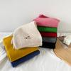 Embroidery Solid Color Scarf Women's Winter Outdoor Warm Korean Version Fashion Versatile Knitted Neck Protection Small Scarf Scarf Wholesale