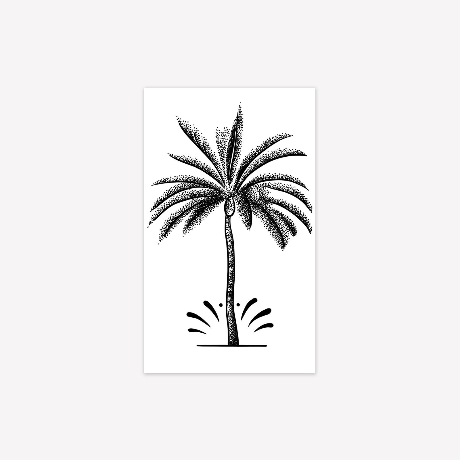 Summer Coconut Tree Tattoo Sticker Waterproof And Long-Lasting High-End Sense Domineering Personality Men S Tattoo Sticker 9*15