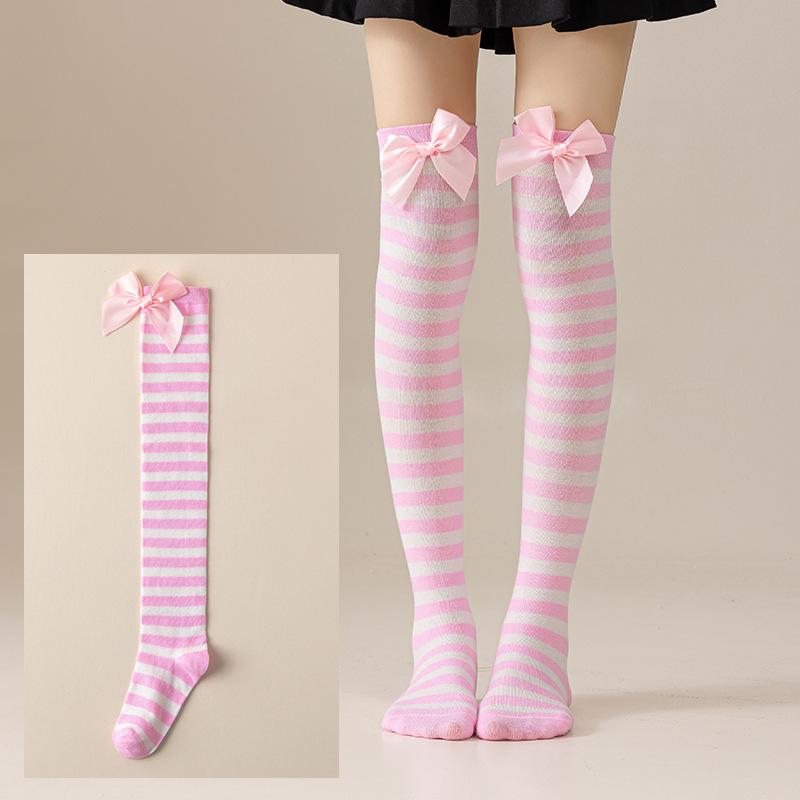 Women Over Knee Socks Christmas Diagonal Striped Christmas Thigh High Stockings Knee High Socks