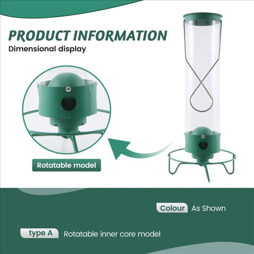 New Squirrel-Proof Wild Bird Feeder Large Capacity Metal Hanging Bird Feeder Safety Portable Hummingbird Feeder Outdoor Patio
