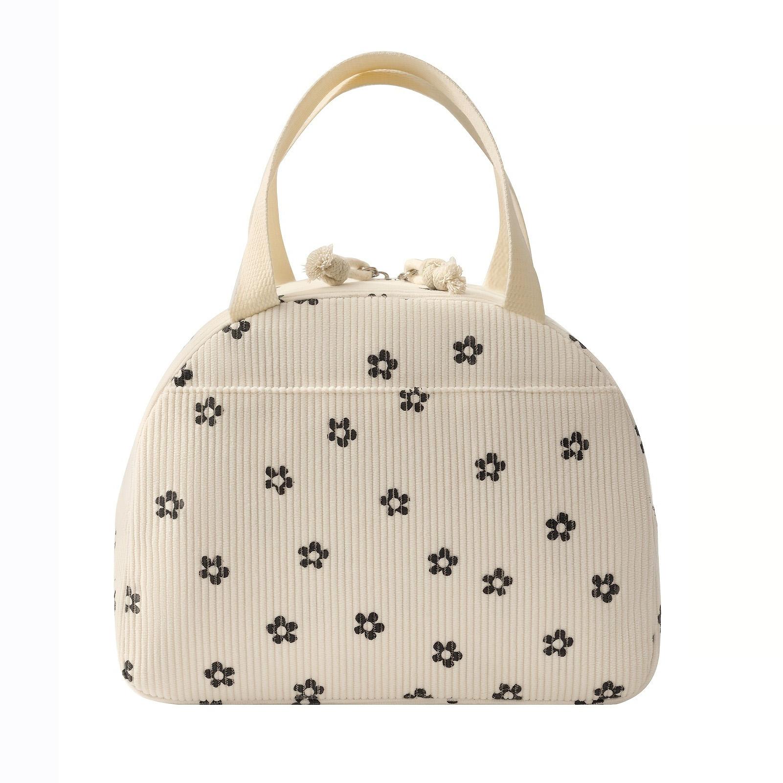 Insulated Lunch Bag Large Capacity Handbag Corduroy Insulated Lunch Bag Reusable Lunch Box for Work Picnic Travel Hiking School 1830₽