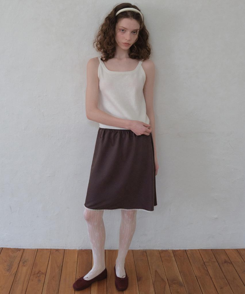 Aueonoseuteljia Lace Satin Midi Skirt_Plum Purple(O26Sk01)