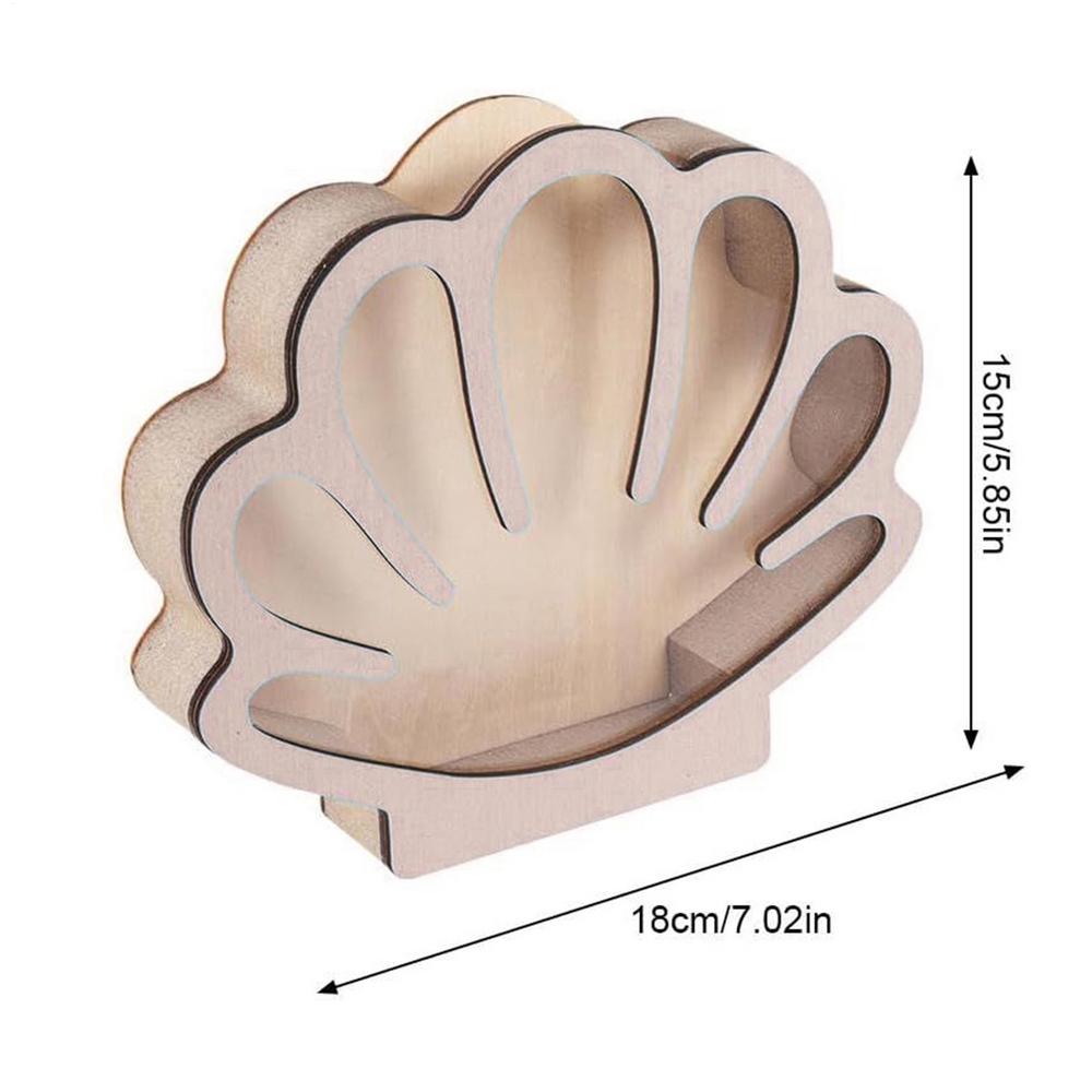 Деревянный футляр-витрина для ракушек Держатель для ракушек Элегантный маленький морской звезда-органайзер для ювелирных изделий для кабинета спальни 3380₽