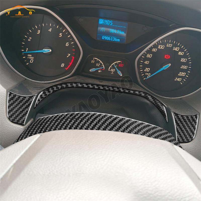 Carbon Fiber For Ford Focus Mk3 2012-2014 Car Speedmeter Frame Panel Cover Trim Sticker Interior Accessories