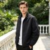 Windproof Athletic Sport Coats Men Windbreaker Jacket, Waterproof Stand Collar Coat, Casual Zip-up Lightweight Transitional Outerwear Jacket