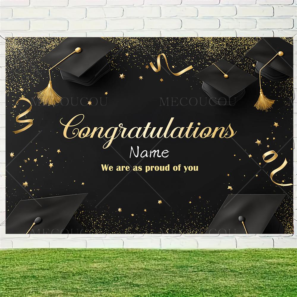 Graduate Themed Banner Customized Student Outdoor Garden Party Decorations Provided Portrait Photography Background Studio Props