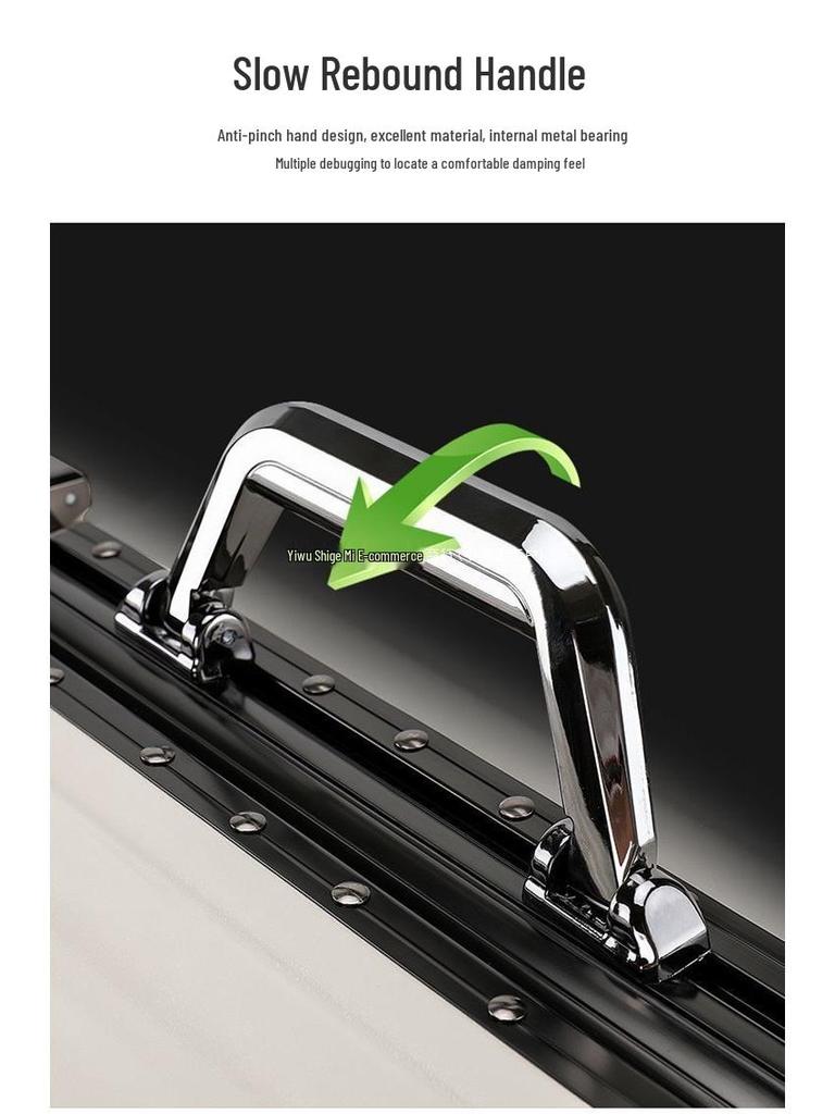 Sturdy Aluminum Frame Trolley Suitcase with Silent Wheels & Combination Lock - Large Capacity for Men, Women & Students