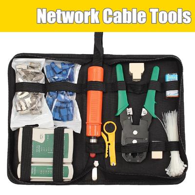 Kit de Rede Ethernet LAN Cat5e Cat6 Testador de Cabo RJ45 Conjunto de Ferramentas de Crimpagem 3 em 1