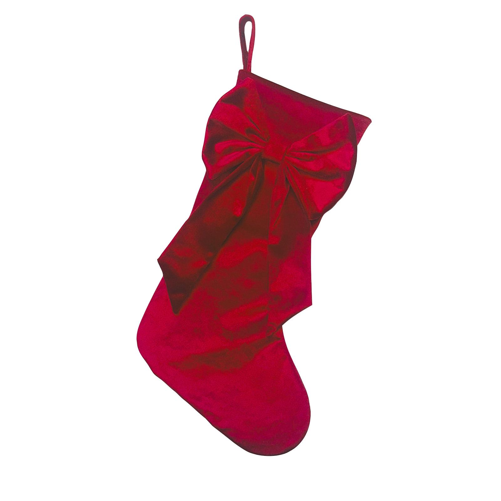 

Christmas Bow Velvet Socks, Velvet Christmas Socks, Candy Bags, Bow Gift Bags, Large Bow Sock Gift Bags One Size красный