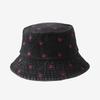 Soft Watermelon Strawberry Embroidered Denim Bucket Hat Butterfly Pattern Wide Brim Denim Fisherman Hat Sun Hat Travel
