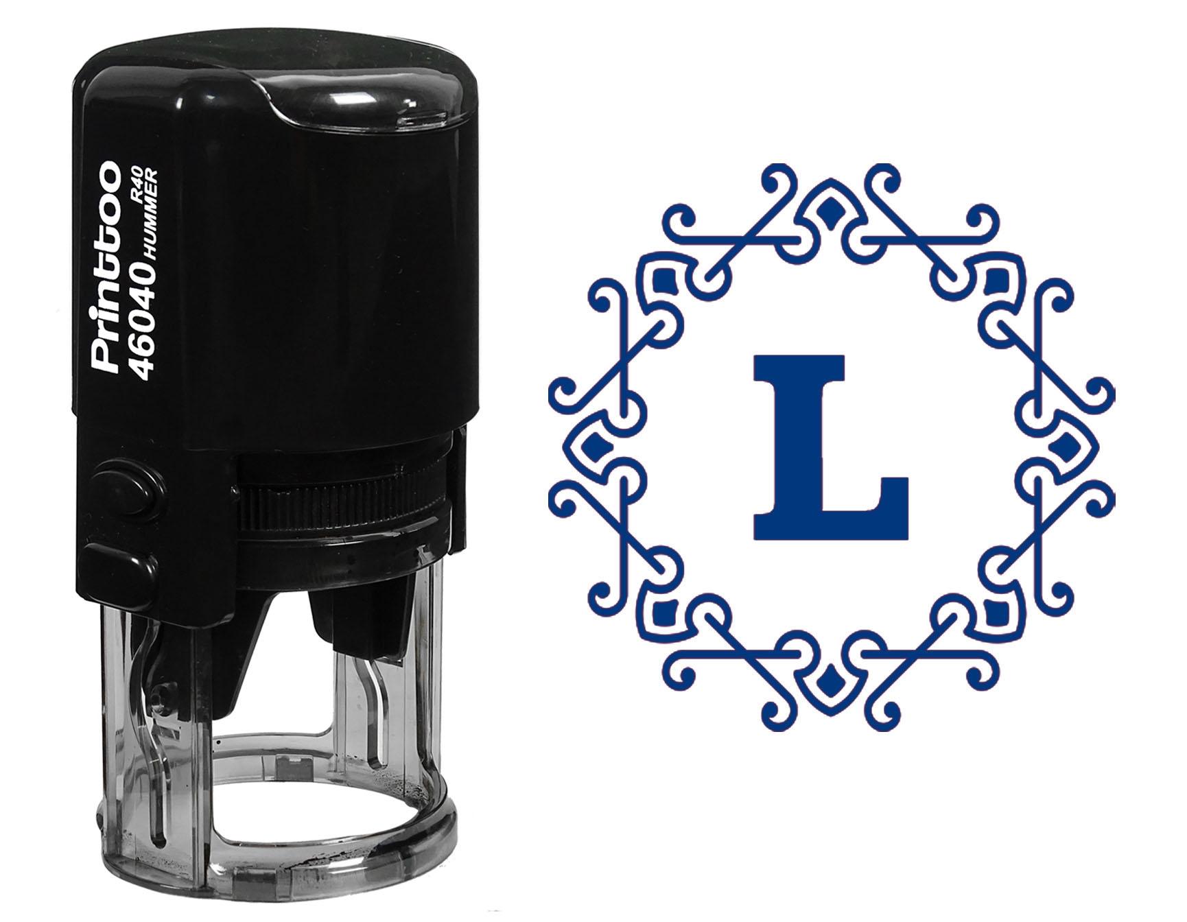 

Штамп Printtoo Octagon Celtic Swirl Frame L Alfabet Monogram Initials Self-Infusion R-40 Office 30 mm Diameter (Approx) синій