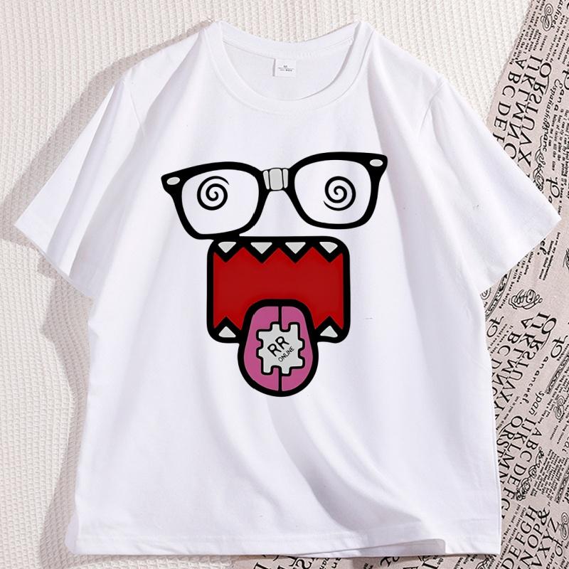 Domo Kun Tshirt for Men Women Vintage Funny Graphic Tees Cute Cotton Short Sleeve T Shirt Streetwear Man Clothing Loose Tops