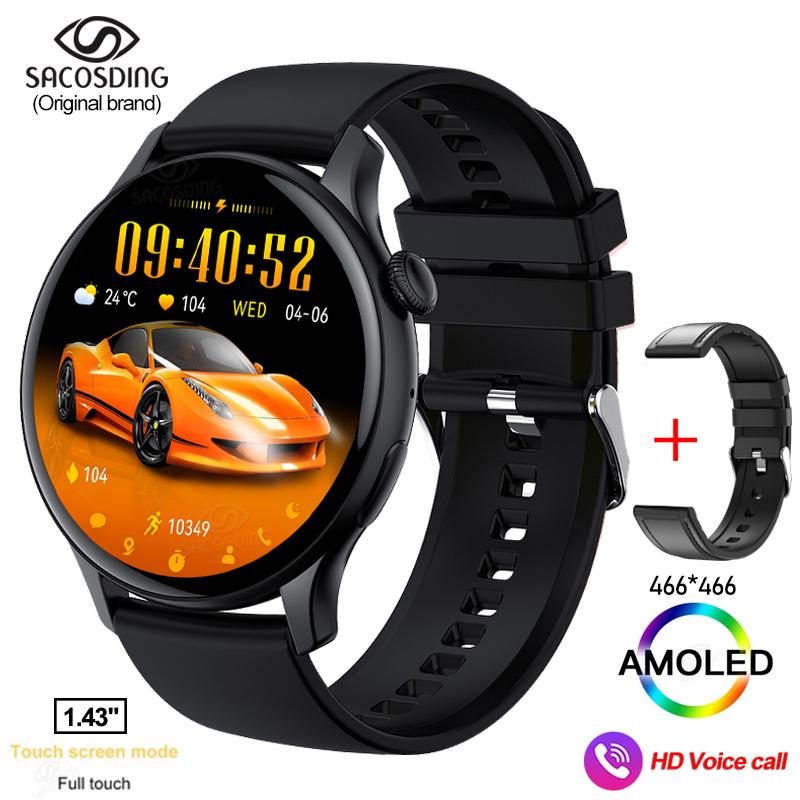Bluetooth Call Smart Watch Men Women Custom Dials Amoled Display Clock Fitness Ip68 Waterproof Sport Smartwatch For Men